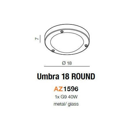 Płaski kinkiet - UMBRA 18 ROUND AZ1596 - Azzardo