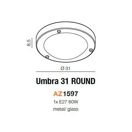 Płaski kinkiet - UMBRA 31 ROUND AZ1597 - Azzardo