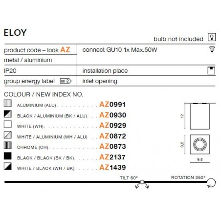 Minimalistyczny plafon - ELOY AZ0929 WH - Azzardo